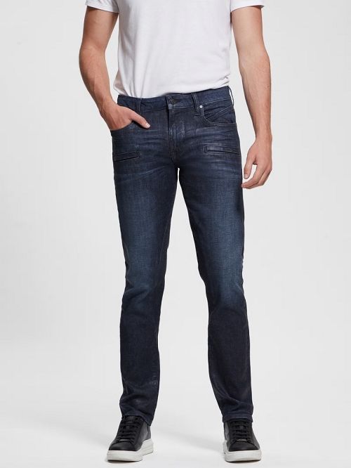 Guess Tapered Zip Pocket Jeans Blauw | GUESS-SN30389