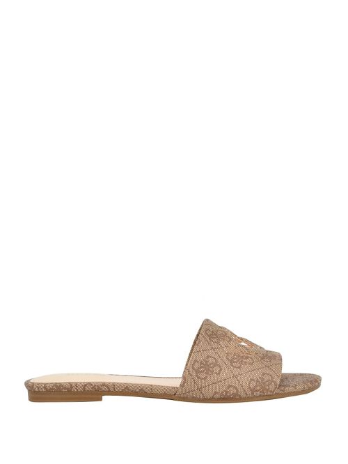 Guess Tashia Logo Slide Sandals Bruin | GUESS-SN29732
