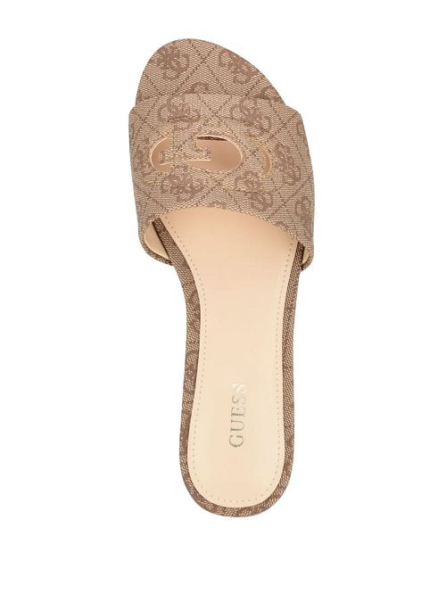 Guess Tashia Logo Slide Sandals Bruin | GUESS-SN29732