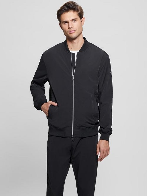 Guess Tech-Stretch Flight Jacket Zwart | GUESS-SN30738