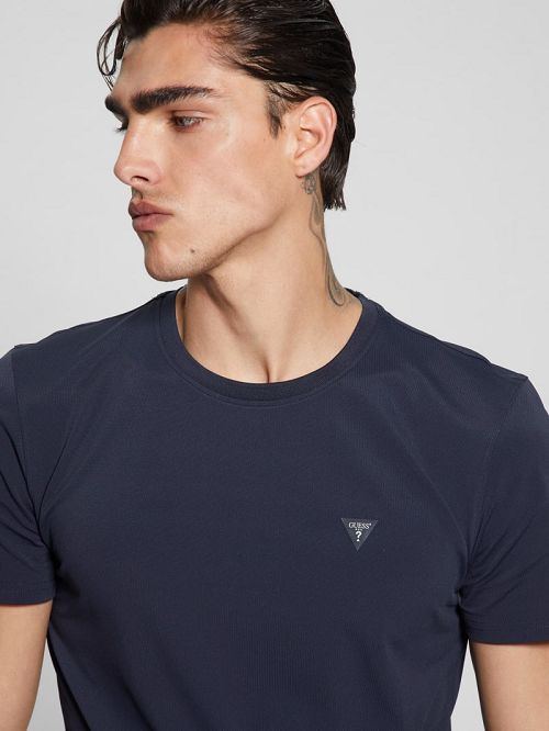 Guess Tech-Stretch Patch Tee Blauw | GUESS-SN30475