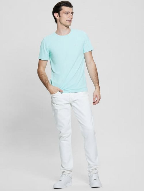 Guess Tech-Stretch Patch Tee Turquoise | GUESS-SN30634