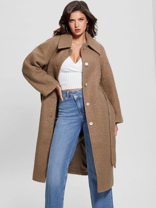Guess Terry Belted Teddy Coat Beige | GUESS-SN27960