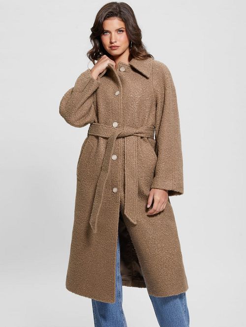 Guess Terry Belted Teddy Coat Beige | GUESS-SN27960
