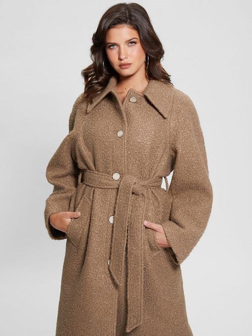Guess Terry Belted Teddy Coat Beige | GUESS-SN27960