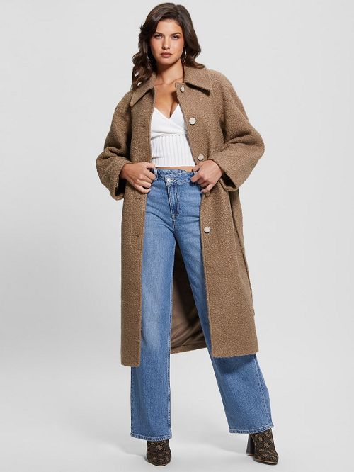 Guess Terry Belted Teddy Coat Beige | GUESS-SN27960