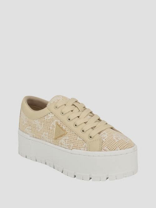 Guess Tesie Platform Sneakers Beige | GUESS-SN29551