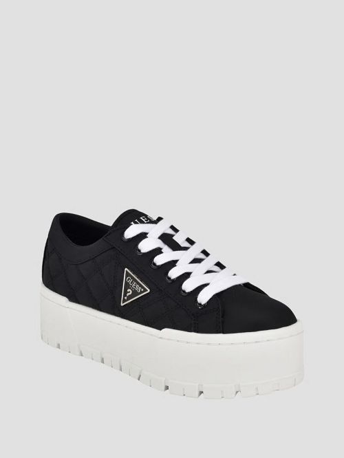 Guess Tesie Quilted Platform Sneakers Zwart | GUESS-SN29526