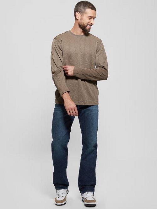 Guess Textured Knit Long-Sleeve Top Bruin | GUESS-SN30702