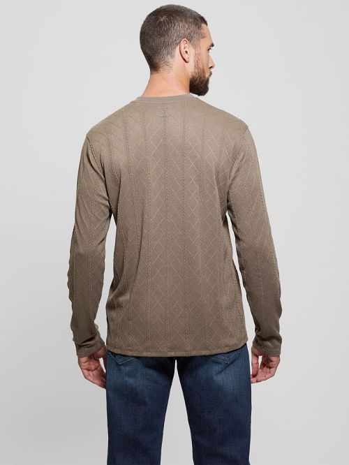 Guess Textured Knit Long-Sleeve Top Bruin | GUESS-SN30702