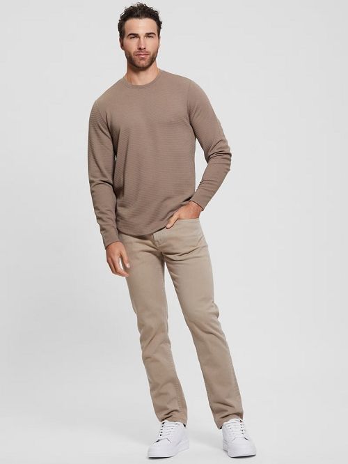 Guess Textured Long-Sleeve Tee Bruin | GUESS-SN30654