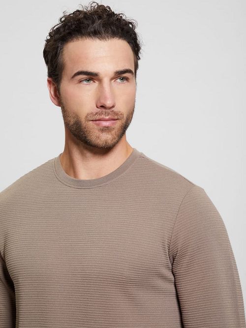 Guess Textured Long-Sleeve Tee Bruin | GUESS-SN30654