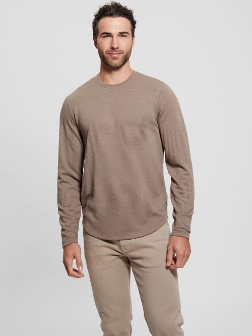 Guess Textured Long-Sleeve Tee Bruin | GUESS-SN30654