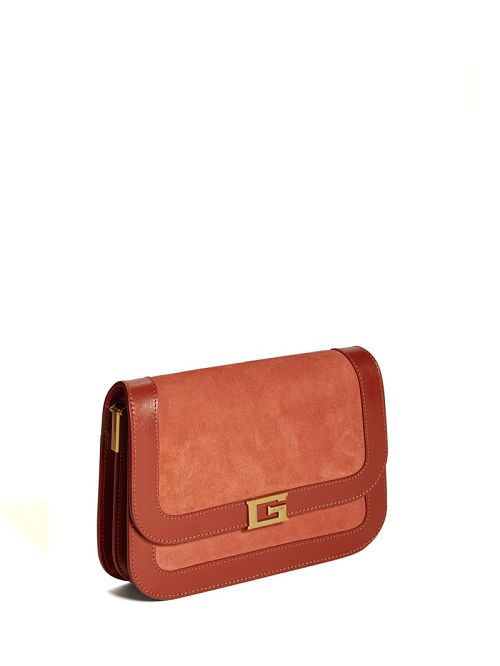 Guess Thea Mini Flap Leather Crossbody Rood | GUESS-SN28783