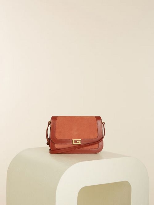 Guess Thea Mini Flap Leather Crossbody Rood | GUESS-SN28783