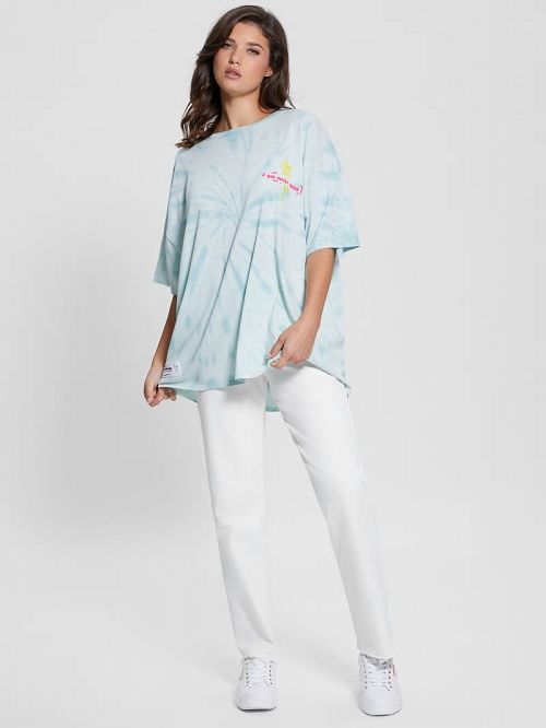 Guess This Planet Oversized Lounge Tee Blauw | GUESS-SN27232