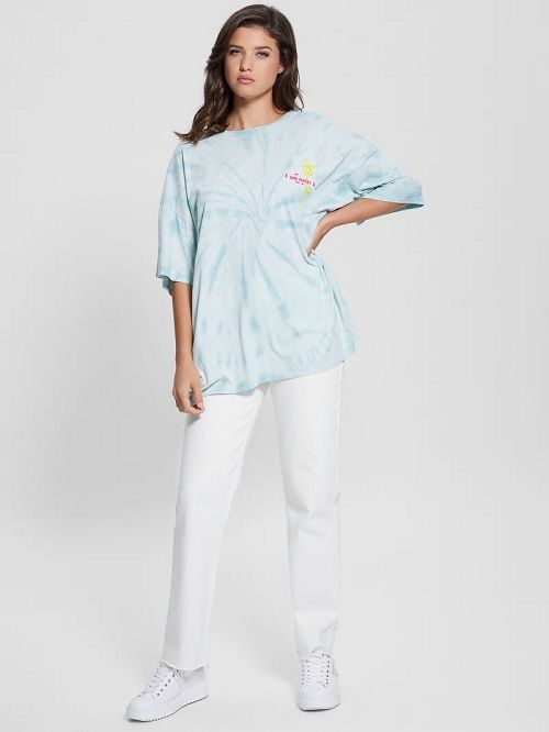 Guess This Planet Oversized Lounge Tee Blauw | GUESS-SN27232