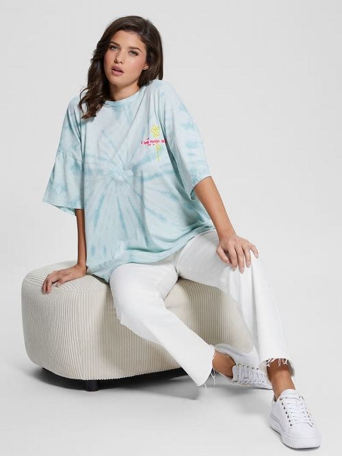 Guess This Planet Oversized Lounge Tee Blauw | GUESS-SN27232