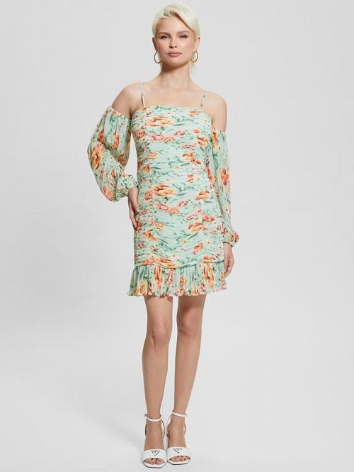 Guess Tiffany Floral Dress Blauw | GUESS-SN26721