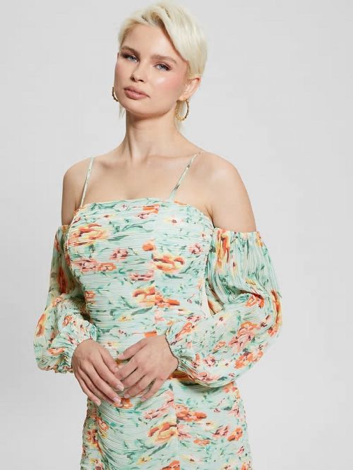 Guess Tiffany Floral Dress Blauw | GUESS-SN26721