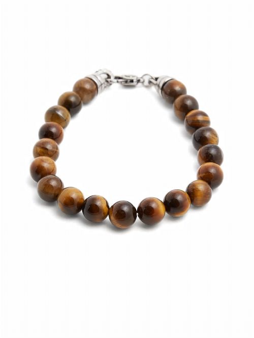 Guess Tigereye Beaded Bracelet Bruin | GUESS-SN31830