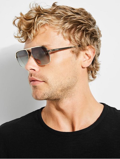 Guess Top Bar Aviator Sunglasses Goud | GUESS-SN31820