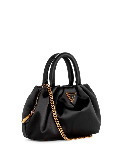 Guess Tori Satin Mini Frame Satchel Zwart | GUESS-SN28766