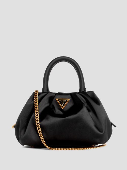 Guess Tori Satin Mini Frame Satchel Zwart | GUESS-SN28766