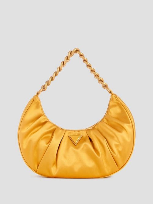 Guess Tori Satin Shoulder Bag Geel | GUESS-SN29087