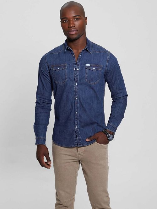 Guess Truckee Denim Shirt Blauw | GUESS-SN30446