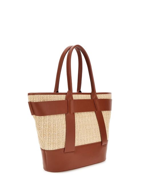 Guess Tuane Raffia Tote Bruin | GUESS-SN29463
