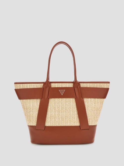Guess Tuane Raffia Tote Bruin | GUESS-SN29463