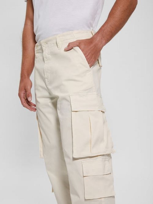 Guess Twill Cargo Relaxed Pants Wit | GUESS-SN31443