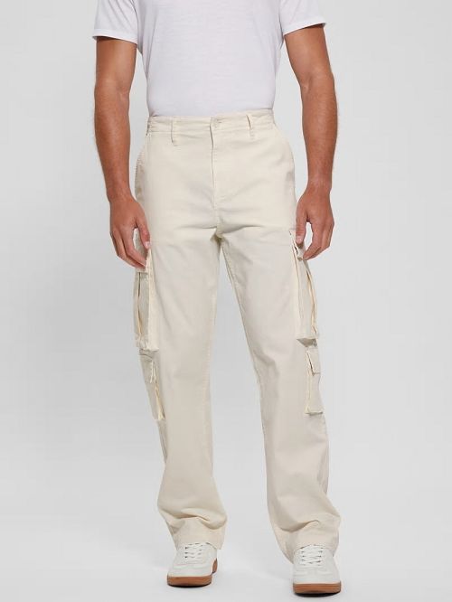 Guess Twill Cargo Relaxed Pants Wit | GUESS-SN31443