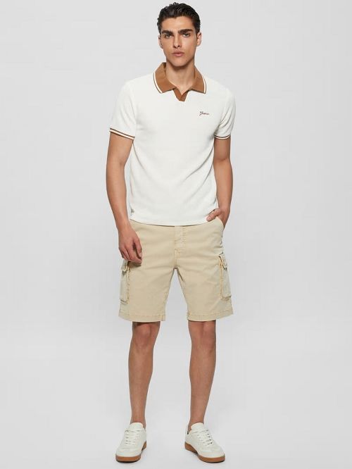 Guess Twill Cargo Shorts Beige | GUESS-SN31360