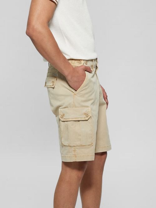 Guess Twill Cargo Shorts Beige | GUESS-SN31360