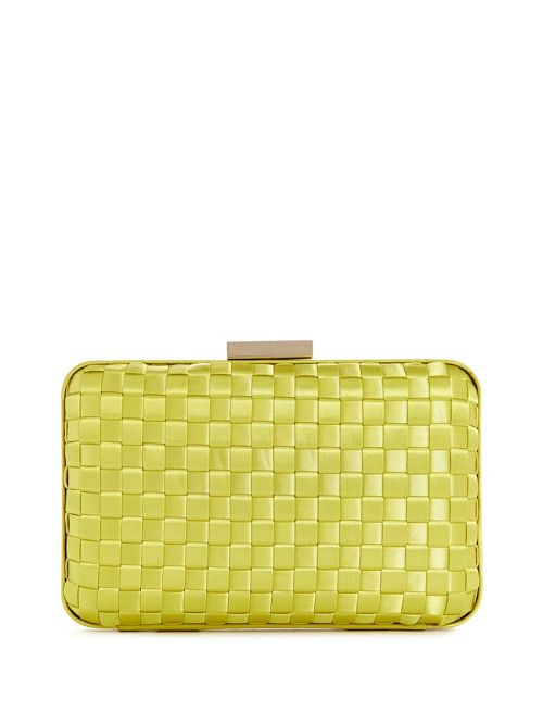 Guess Twiller Woven Satin Minaudiere Geel | GUESS-SN28933