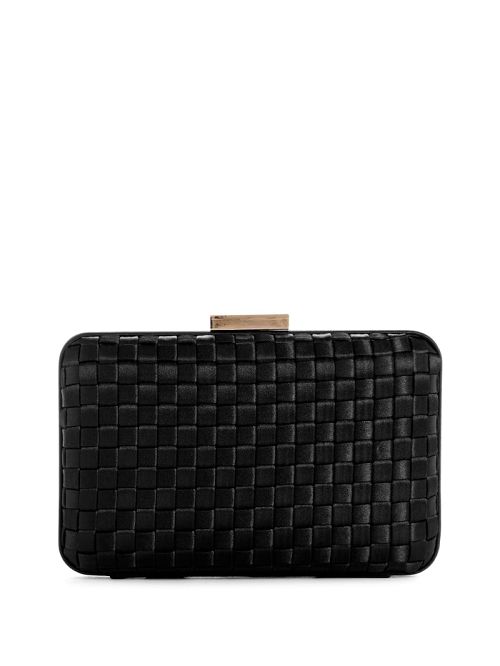 Guess Twiller Woven Satin Minaudiere Zwart | GUESS-SN28985