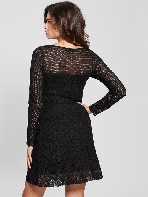 Guess Twisted Kellie Dress Zwart | GUESS-SN26762
