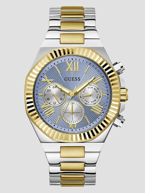 Guess Two-Tone and Blue Multifunction Watch Goud | GUESS-SN31641
