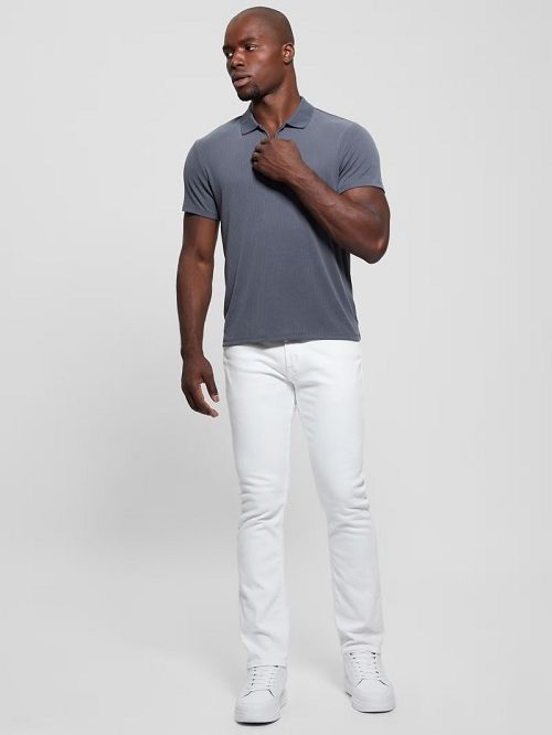 Guess Union Rib Knit Polo Grijs | GUESS-SN31306