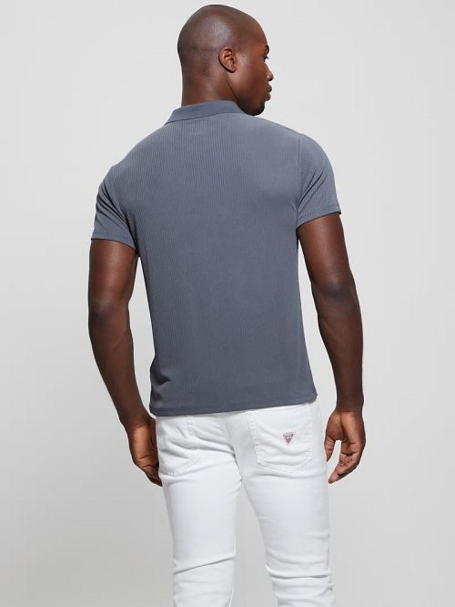 Guess Union Rib Knit Polo Grijs | GUESS-SN31306