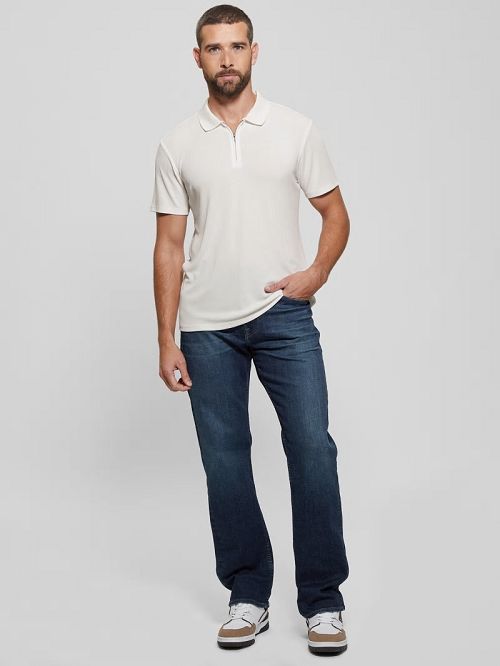 Guess Union Rib Knit Polo Wit | GUESS-SN31317