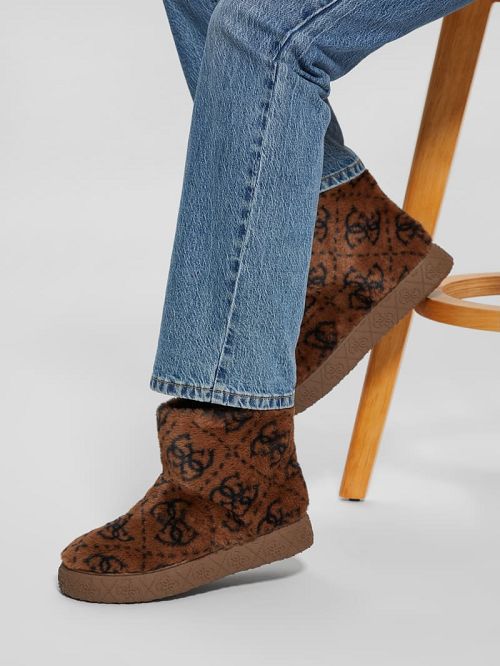 Guess United Quattro G Faux-Fur Booties Bruin | GUESS-SN29958