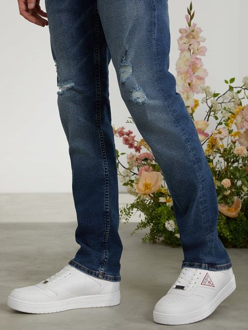 Guess Uveni Faux-Leather Sneakers Wit | GUESS-SN31884