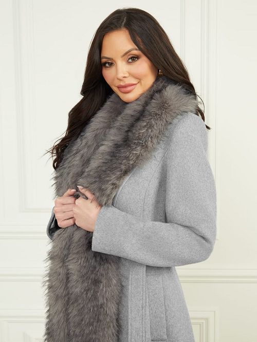 Guess Valerie Wool-Blend Coat Grijs | GUESS-SN28007