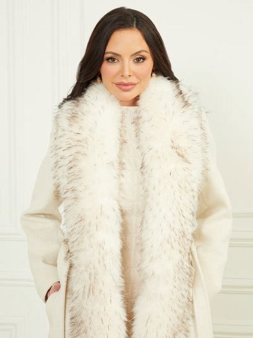 Guess Valerie Wool-Blend Coat Wit | GUESS-SN28014