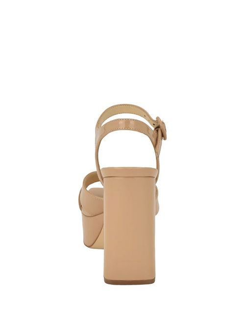 Guess Vallenn Platform Block Heels Beige | GUESS-SN29865