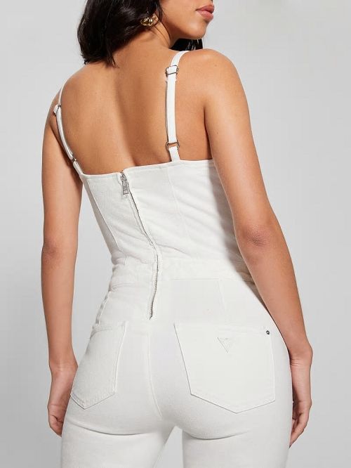 Guess Vanna Denim Jumpsuit Wit | GUESS-SN26670
