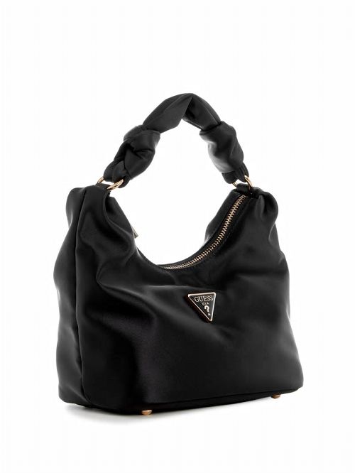 Guess Velina Satin Hobo Bag Zwart | GUESS-SN29082